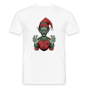 Gruseliges Skelett Weihnachtswichtel Horror Gesche - Männer T-Shirt - Weiß - Vorne - AI Model Male 178 dark (178cm)