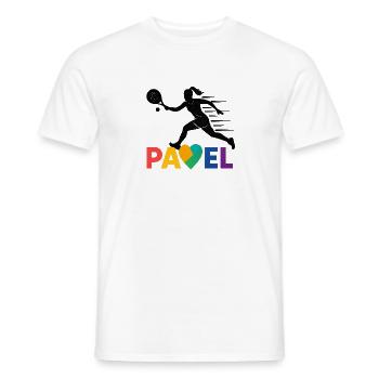 Padel Coeur Arc-en-ciel Sprint - T-shirt homme - blanc - Devant - AI Model Male 178 dark (178cm)