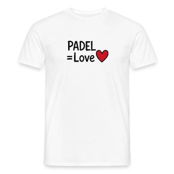 Padel Love Heart - Men's T-Shirt - white - Front - AI Model Male 178 dark (178cm)