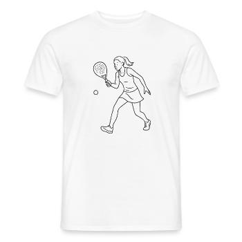 Lignes joueur de padel en mouvement - T-shirt homme - blanc - Devant - AI Model Male 178 dark (178cm)