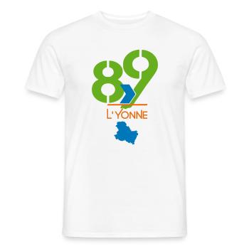 Logo 89 L'Yonne - Männer T-Shirt - Weiß - Vorne - AI Model Male 178 dark (178cm)