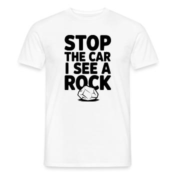 Halt das Auto an, ich sehe einen Stein - Männer T-Shirt - Weiß - Vorne - AI Model Male 178 dark (178cm)