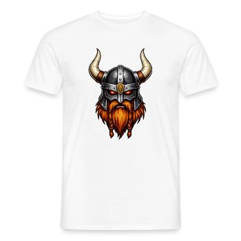 Casque de guerrier viking - T-shirt homme - blanc - Devant - AI Model Male 178 dark (178cm)
