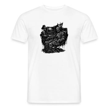 Montag Morgen im Büro: Am Laptop verrotten - Männer T-Shirt - Weiß - Vorne - AI Model Male 178 dark (178cm)