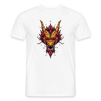 Flaming Asian Dragon - Men's T-Shirt - white - Front - AI Model Male 178 dark (178cm)