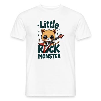 Little Rock Monster – süßes Katzen Gitarren Motiv - Männer T-Shirt - Weiß - Vorne - AI Model Male 178 dark (178cm)