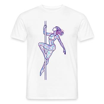 Line Art Woman Pole Dance Illustration Gift - Men's T-Shirt - white - Front - AI Model Male 178 dark (178cm)