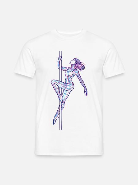 Line Art Woman Pole Dance Illustration Gift - Men's T-Shirt - white