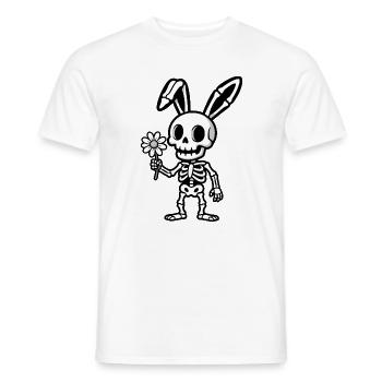 Skeleton Rabbit with Flower - Men's T-Shirt - white - Front - AI Model Male 178 dark (178cm)