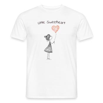 Little Sweetheart – Sweet Heart Balloon Motif - Men's T-Shirt - white - Front - AI Model Male 178 dark (178cm)