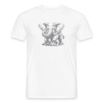Éléphant puissant dans le style vintage - T-shirt homme - blanc - Devant - AI Model Male 178 dark (178cm)