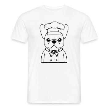 Résumé du Frenchie Chef Baker - T-shirt homme - blanc - Devant - AI Model Male 178 dark (178cm)