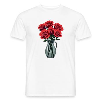 Roses rouges - T-shirt homme - blanc - Devant - AI Model Male 178 dark (178cm)