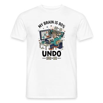 Designer Ctrl Z Panic Humor - Männer T-Shirt - Weiß - Vorne - AI Model Male 178 dark (178cm)