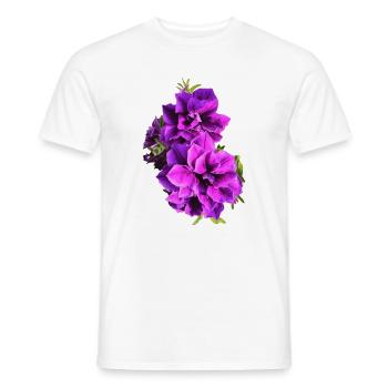 Lila Petunien – Blumenmuster - Männer T-Shirt - Weiß - Vorne - AI Model Male 178 dark (178cm)