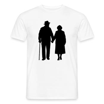 Grandparents Grandchild Silhouette Walking Family - Men's T-Shirt - white - Front - AI Model Male 178 dark (178cm)