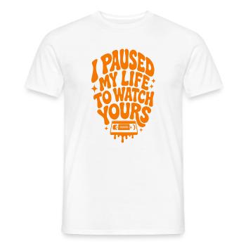 Mettre ma vie en pause pour regarder de l’horreur - T-shirt homme - blanc - Devant - AI Model Male 178 dark (178cm)