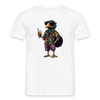 Été de la bande dessinée sur l’autruche - T-shirt homme - blanc - Devant - AI Model Male 178 dark (178cm)