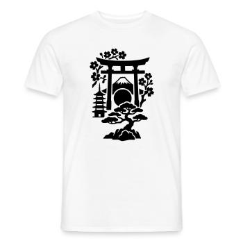 Japan Silhouette - Men's T-Shirt - white - Front - AI Model Male 178 dark (178cm)