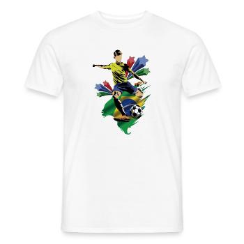 Brasil - Brazil - Flags - Men's T-Shirt - white - Front - AI Model Male 178 dark (178cm)
