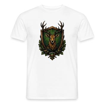Deer Forest Emblem - Men's T-Shirt - white - Front - AI Model Male 178 dark (178cm)