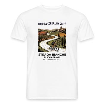 Tuscan Gravel Road Rider - Men's T-Shirt - white - Front - AI Model Male 178 dark (178cm)