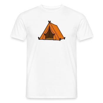 Aventures sous la tente orange - T-shirt homme - blanc - Devant - AI Model Male 178 dark (178cm)
