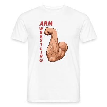 Arm Wrestling Power Arm - Men's T-Shirt - white - Front - AI Model Male 178 dark (178cm)