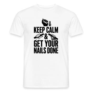 Keep Calm & Get Your Nails Done - Men's T-Shirt - white - Front - AI Model Male 178 dark (178cm)