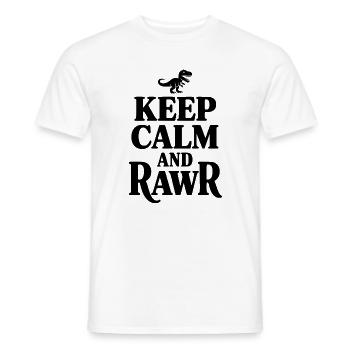 Keep Calm And Rawr - Men's T-Shirt - white - Front - AI Model Male 178 dark (178cm)
