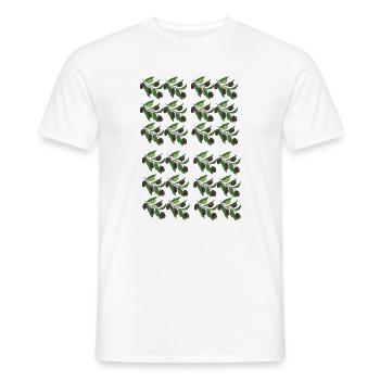 Olive Branches Pattern - Men's T-Shirt - white - Front - AI Model Male 178 dark (178cm)