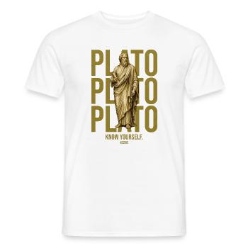 Plato – Know Yourself - Männer T-Shirt - Weiß - Vorne - AI Model Male 178 dark (178cm)