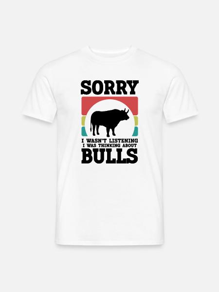 Stier Spruch Retro-Look - Männer T-Shirt - Weiß
