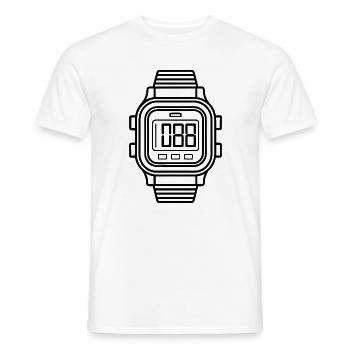 Digitale Armbanduhr - Männer T-Shirt - Weiß - Vorne - AI Model Male 178 dark (178cm)