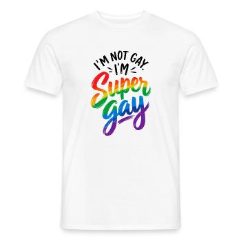 I´m not Gay I´m Supergay - Schwul - Lesbisch - LGB - Männer T-Shirt - Weiß - Vorne - AI Model Male 178 dark (178cm)