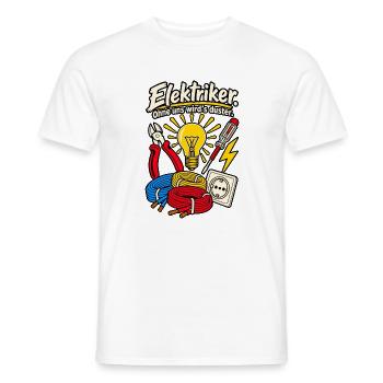 Elektriker Ohne uns wird's duster - Männer T-Shirt - Weiß - Vorne - AI Model Male 178 dark (178cm)