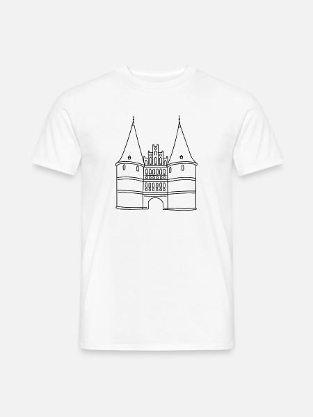 Holstentor Lübeck - Männer T-Shirt - Weiß