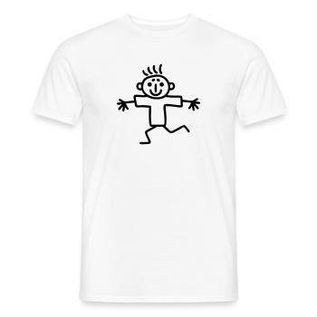 Strichmännchen Läufer - Männer T-Shirt - Weiß - Vorne - AI Model Male 178 dark (178cm)