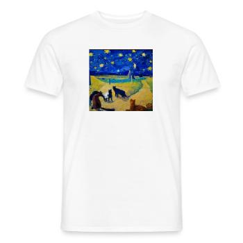 Katzen in van Goghs starry night - Männer T-Shirt - Weiß - Vorne - AI Model Male 178 dark (178cm)