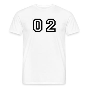 Nummer - 02 - null zwei - Männer T-Shirt - Weiß - Vorne - AI Model Male 178 dark (178cm)