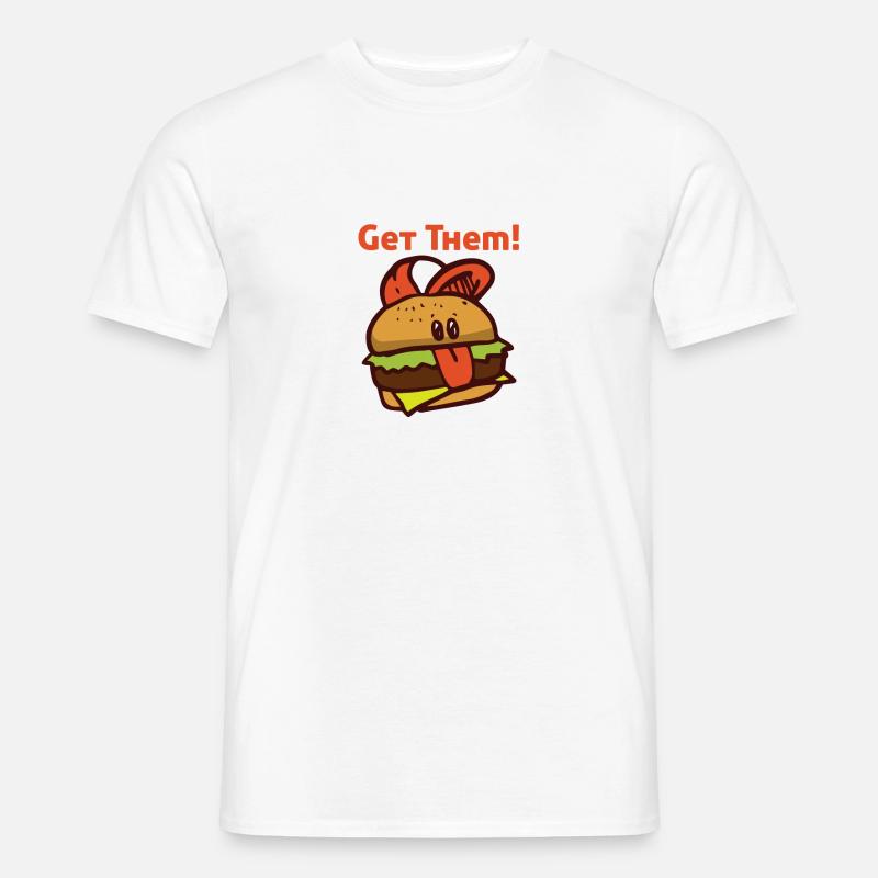 Burger lecker Fleisch Rind Geschenk essen - Männer T-Shirt - Weiß