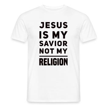 Jesus Is My Savior Not My Religion - Männer T-Shirt - Weiß - Vorne - AI Model Male 178 dark (178cm)