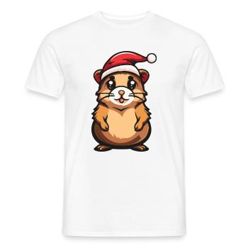 Noël hamster - T-shirt homme - blanc - Devant - AI Model Male 178 dark (178cm)