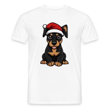Doberman Dog Christmas Christmas - Men's T-Shirt - white - Front - AI Model Male 178 dark (178cm)