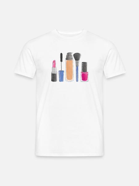 Beauty Make-Up - Männer T-Shirt - Weiß
