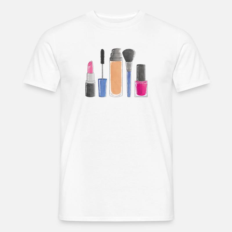 Beauty Make-Up - Männer T-Shirt - Weiß