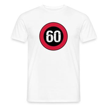 Bouclier anniversaire 60 vintage - T-shirt homme - blanc - Devant - AI Model Male 178 dark (178cm)