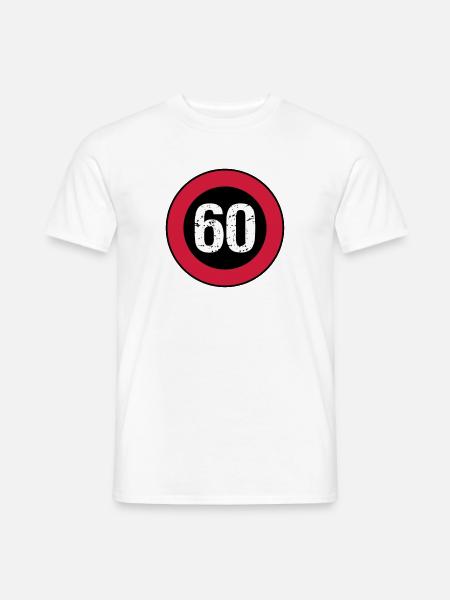 Schild 60 Vintage Geburtstag - Männer T-Shirt - Weiß