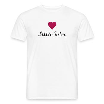 "Little Sister" bogstaver gave ide - Mænd T-shirt - hvid - Foran - AI Model Male 178 dark (178cm)