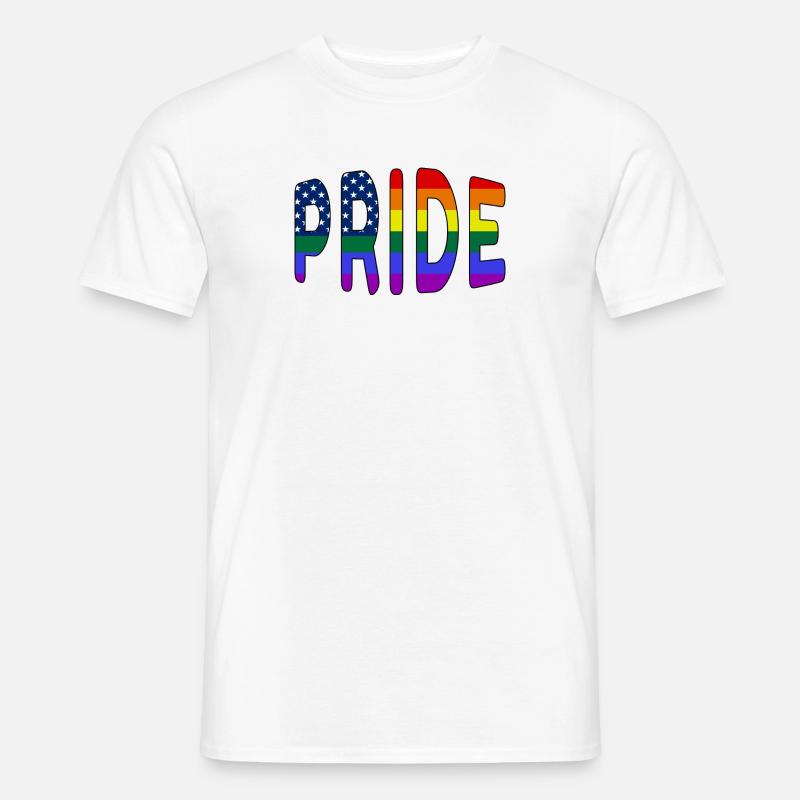 Pride-Logo Rainbow Pride USA - Männer T-Shirt - Weiß
